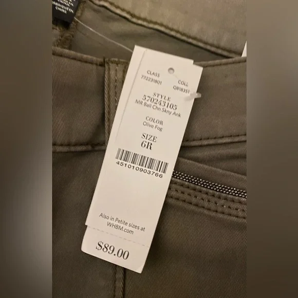 WHBM Women’s Olive Skinny Ankle Jeans Size 6 - Picture 6 of 8